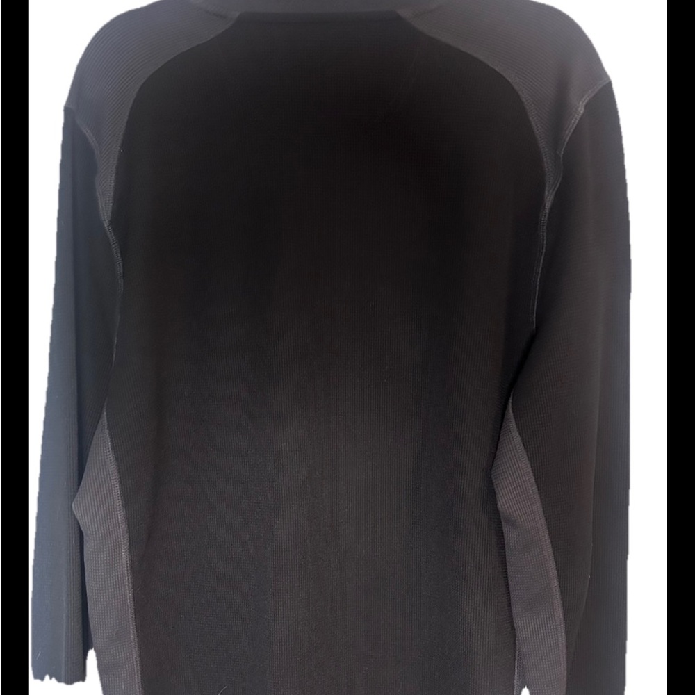 Greg Norman Tasso Elba XL Extra Large Ribbed Black/Grey Long Sleeve Polo Shirt - Picture 3 of 8